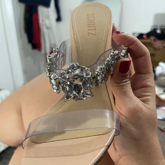 Beautiful Schultz clear slide sandal like new - Picture 3 of 8